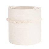CherryNow Extra Large Woven Storage Baskets – 17” x 16” Cotton Rope Decorative Hamper for Magazine, Toys, Blankets, and Laundry, Cute Tassel Nursery Decor – Home Storage Container Off-white