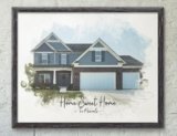 Leann Michael Personalized Home Canvas Print (8×10) – Customizable Housewarming Gifts for New Home, Watercolor Design and Personalized Text – Great Gift Idea for New House, Realtor, Closing