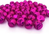 Jingle Bells 1-Inch/ 25mm Metal Craft Bells, Christmas Tree Bells, for Holiday Home Christmas Festival Party Wedding Decoration Gifts DIY Project, 60Pcs, Hot Pink