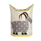 3 Sprouts Baby Laundry Basket for Nursery – Hamper with Handles/Lid, Large Storage Basket, Toy Bin, Room Decor – Kids Hamper, Baby Clothes Storage Organizer, Goat