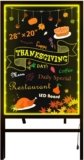 Woodsam Standing LED Board Sign – First Illuminated Easel with Neon Chalk Marker – Rustic Steel Vintage Decor for School, Wedding, Bar, Restaurant, Kitchen, and Home