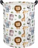 HIYAGON Baby Laundry Hamper Basket Baby Hamper for Nursery Boy and Girl Cute Kids Toys Storage Bin Organizer Animal Room Decor(Animal)