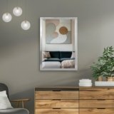 Head West Brushed Nickel Bathroom Vanity Mirror, Beveled Stainless Steel Decorative Mirror for Wall Decor, Metal Rectangle Bathroom Mirrors for Over Sink, Bedroom, Living Room Entryway Hallway 24″x30″