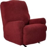SureFit Home Décor SF38706 Pique Box Cushion Large Size Lift Recliner Chair Cover, Stretch Form Fit, Polyester/Spandex, Machine Washable One Piece Garnet Color